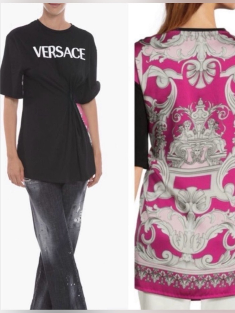 NWT $1070 VERSACE Oversized Paisley
Logo T Shirt Dress